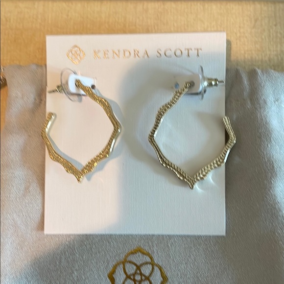 Kendra Scott Gold Hoop Earrings - Picture 3 of 4